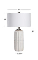 Azariah - Crackle Table Lamp - White