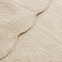 Tuscany - King 3 Piece Reversible Scalloped Edge Coverlet Set - Cream