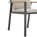 Solid Wood Outdoor Dining Chair With Taupe Cushion (Set of 2) - Light Gray