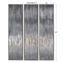 Gray Showers - Hand Painted Canvases (Set of 3) - Dark Gray
