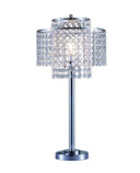 Glam Two Tier Chandelier USB Table Lamp - Silver