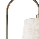 Tray Table Floor Lamp With White Solid Color Empire Shade - Brass