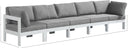 Nizuc - Outdoor Patio 5 Seat Modular Sofa With White Frame - Meridian Furniture - Stationary Sectionals- Elite Enclave Home