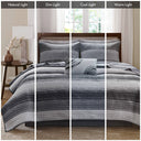Saben - Full 8 Piece Quilt Set With Bed Sheets - Black - Madison Park Essentials - Quilts & Shams - Elite Enclave Home