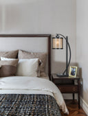 Metal Lantern Table Lamp With White Drum Shade - Black - HomeRoots - Table Lamps - Elite Enclave Home