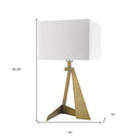 Metal Novelty Table Lamp With White Shade - Brass