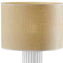 Ceramic Cylinder Table Lamp With Beige Drum Shade - White - HomeRoots - Table Lamps - Elite Enclave Home