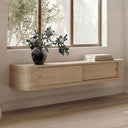 Round - Off Floating Console Table - Natural - Moe's Home Collection - Console Tables - Elite Enclave Home