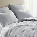Breeze - King Cotton Gauze Embroidered Quilt Set - Blue - Harbor House Blue - Bedding Sets - Elite Enclave Home