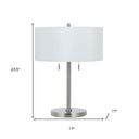 Metal Two Light Table Lamp With White Empire Shade - Nickel - HomeRoots - Table Lamps - Elite Enclave Home