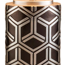 Deep Geo Weave Table Lamp - Brown And Silver