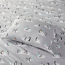 Cozy Flannel - King Printed Sheet Set - Gray Penguins