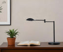 Metal Swing Arm Desk Table Lamp With Shade - Black