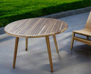 36" Rounded Solid Wood Outdoor Dining Table - Natural