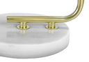 Marble Round Arched Table Lamp With Ivory Drum Shade - Gold And White - HomeRoots - Table Lamps - Elite Enclave Home