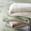 Breeze - Gauze Embroidered Euro Sham - Taupe - Harbor House Blue - Coverlet & Shams - Elite Enclave Home