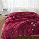 Heated Microlight to Berber - Queen Blanket - Red