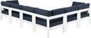 Nizuc - Outdoor Patio 6 Piece Modular Sectional With White Frame - Meridian Furniture - Stationary Sectionals- Elite Enclave Home