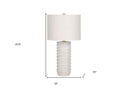 Cylinder Table Lamp With Drum Shade - Cream - HomeRoots - Table Lamps - Elite Enclave Home