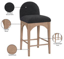 Waldorf - Boucle Stool With Natural Legs - Meridian Furniture - Counter Height (24" - 27") - Elite Enclave Home