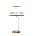 Bedside Table Lamp With Off-White Empire Shade - Silver