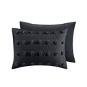 Lucy - Clip Jacquard Twin Comforter Set - Black