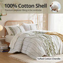 Imani - 3 Piece King/California King Printed Duvet Cover Set - Sage/Ivory