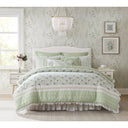 Dawn - 9 Piece King Percale Comforter Set - Sage Green