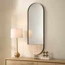 Russo - Travertine Tall Oval Mirror - Bronze / Brown / Gold - Uttermost - Accent Mirrors - Elite Enclave Home