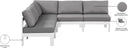 Nizuc - Outdoor Patio 5 Piece Modular Sectional With White Frame - Meridian Furniture - Stationary Sectionals- Elite Enclave Home
