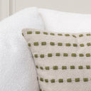 TD Katia 20" x 20" Pillow - Natural / Olive Green - Classic Home - Accent Pillows - Elite Enclave Home