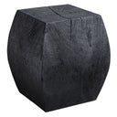 Uttermost Grove Black Wooden Accent Stool – handcrafted suar wood with rustic black finish and natural grain variations