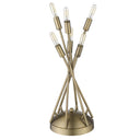 Metal Six Light Novelty Table Lamp - Brass