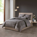 Hanae - King Blend Yarn Dyed 3 Piece Comforter Set - Gray