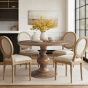 Lexi - Round Pedestal Dining Table - Reclaimed Walnut - Madison Park - Dining Tables - Elite Enclave Home
