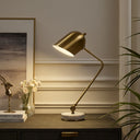 22" Iron Desk Table Lamp With Brass Bell Shade - Brass