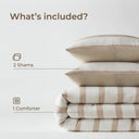 Merritt - Full/Queen Yarn-Dyed Striped Comforter - Taupe