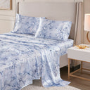 Printed Satin - King Sheet Set - Blue Marble