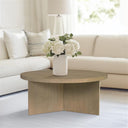 Sadie - Round Coffee Table - Reclaimed Greige - Martha Stewart - Coffee Tables - Elite Enclave Home