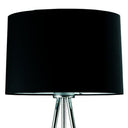 Tripod Floor Lamp With Black Fabric Drum Shade - Silver - HomeRoots - Floor Lamps - Elite Enclave Home