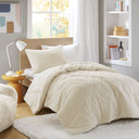 Kyla - Twin/Twin Long Double Diamond Quilted Teddy Comforter Set - Ivory - Comfort Spaces - Comforters & Sets - Elite Enclave Home