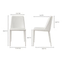 Nora - Vegan Leather Dining Chair (Set of 2) - White - Moe's Home Collection - Chair Sets - Elite Enclave Home