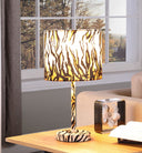 19" Bedside Table Lamp With Brown And Black Drum Shade - Brown And Black