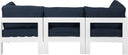 Nizuc - Outdoor Patio 3 Seat Modular Sofa With White Frame - Meridian Furniture - Stationary Sectionals- Elite Enclave Home
