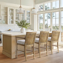 Diedra - Cane Back Counter Stool - Cream / Reclaimed Natural