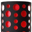 Mod Table Lamp With Black And Red Drum Shade - Steel