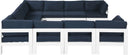 Nizuc - Outdoor Patio 10 Piece Modular Sectional With White Frame - Meridian Furniture - Stationary Sectionals- Elite Enclave Home