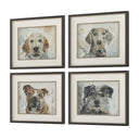 Dog Days - Framed Prints (Set of 4) - Black / Blue / Brown / Gray / Orange / White - Uttermost - Framed Print Sets - Elite Enclave Home