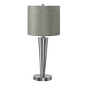 Metal Candlestick USB Table Lamps With Gray Drum Shade (Set of 2) - Silver - HomeRoots - Lamp Sets - Elite Enclave Home