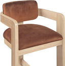 Sacha - Velvet Stool With Natural Base - Meridian Furniture - Counter Height (24" - 27") - Elite Enclave Home